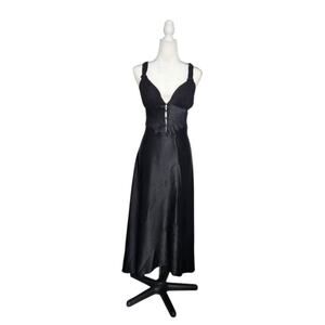 Vintage Unbranded 100% Silk Nightgown Dress Semi Sheer No Size Tag Goth Witchy